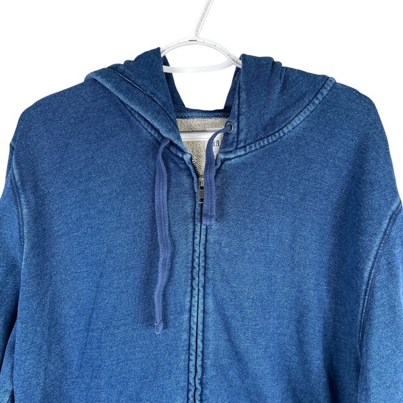 Gap Full Zip Hoodie Sweatshirt Mens XL Blue Denim Looking Stretch Cotton Pockets - Picture 1 of 6